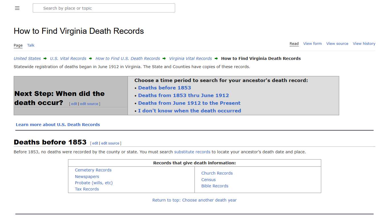 How to Find Virginia Death Records • FamilySearch